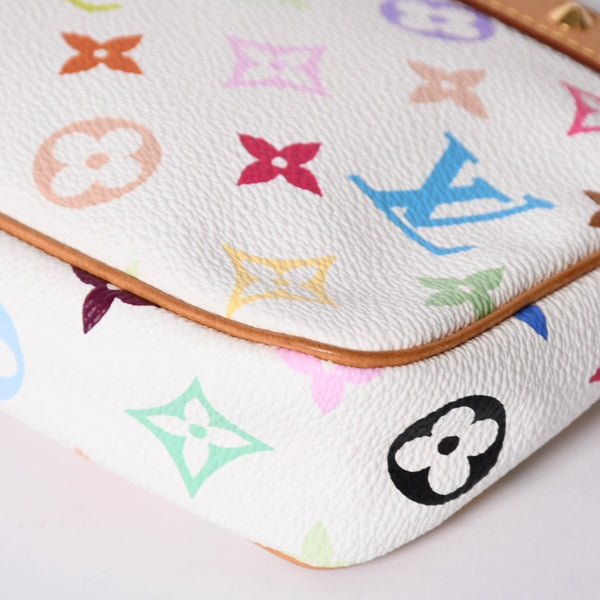 Very Good Condition LOUIS VUITTON Pochette Accessory Pouch M92649 Monogram Multicolor White Takashi Murakami Used 4a001937