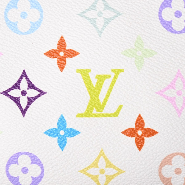 Very Good Condition LOUIS VUITTON Pochette Accessory Pouch M92649 Monogram Multicolor White Takashi Murakami Used 4a001937