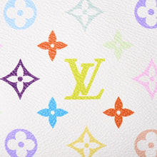 画像をギャラリービューアに読み込む, 極美品 LOUIS VUITTON ルイヴィトン ポシェット アクセソワール アクセサリーポーチ M92649 モノグラム マルチカラー ホワイト 村上隆 中古 4a001937