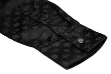 Load image into Gallery viewer, 新品未使用 CHROME HEARTS クロムハーツ クロスボタン 総柄シルク セットアップ シャツ サイズ L 中古 4b012572