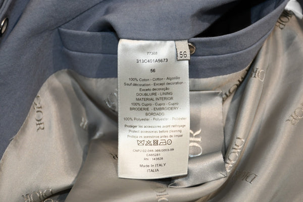 新品同様 Dior ディオール Couture クチュール コットンジャケット 313C401A5673 サイズ56 ブルー コットン バックル 中古 4b012696