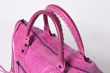 画像をギャラリービューアに読み込む, BALENCIAGA バレンシアガ トートバッグ ハンドバッグ The City ザ シティ ピンク ブロンズ金具 132110 美品 中古 4a005711