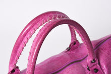 画像をギャラリービューアに読み込む, BALENCIAGA バレンシアガ トートバッグ ハンドバッグ The City ザ シティ ピンク ブロンズ金具 132110 美品 中古 4a005711