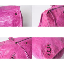 画像をギャラリービューアに読み込む, BALENCIAGA バレンシアガ トートバッグ ハンドバッグ The City ザ シティ ピンク ブロンズ金具 132110 美品 中古 4a005711