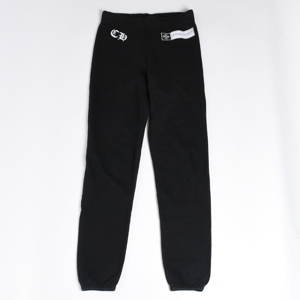 CHROME HEARTS クロムハーツ CHプラス ロゴプリント スウェットパンツ ブラック ホワイト Sサイズ ジョガーパンツ 美品 中古 4a005612