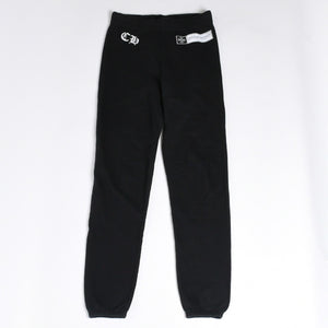 CHROME HEARTS クロムハーツ CHプラス ロゴプリント スウェットパンツ ブラック ホワイト Sサイズ ジョガーパンツ 美品 中古 4a005612