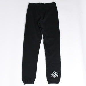 CHROME HEARTS クロムハーツ CHプラス ロゴプリント スウェットパンツ ブラック ホワイト Sサイズ ジョガーパンツ 美品 中古 4a005612