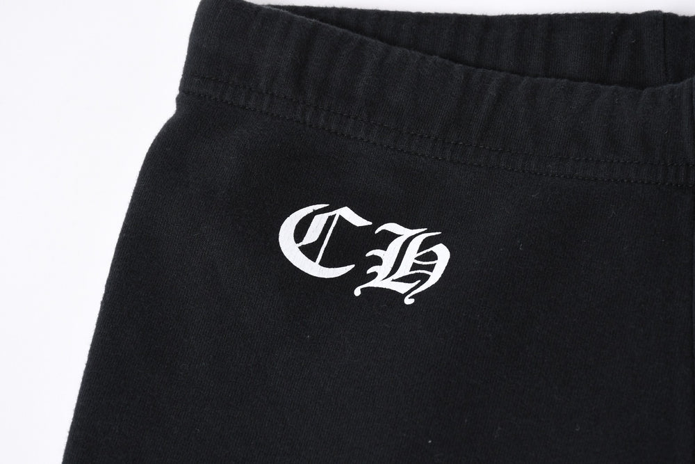CHROME HEARTS クロムハーツ CHプラス ロゴプリント スウェットパンツ ブラック ホワイト Sサイズ ジョガーパンツ 美品 中古 4a005612