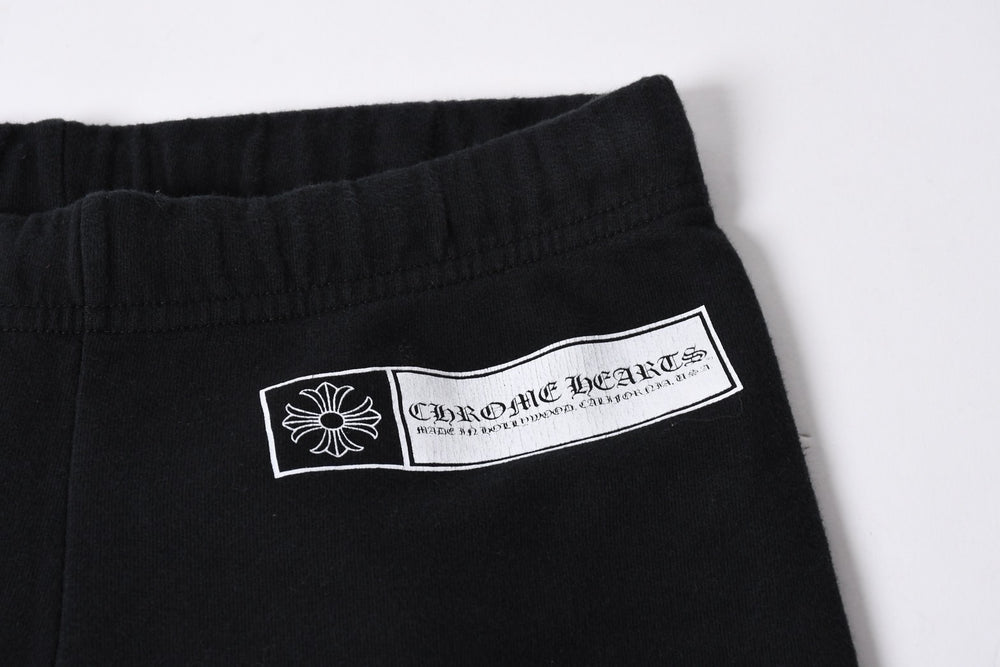 CHROME HEARTS クロムハーツ CHプラス ロゴプリント スウェットパンツ ブラック ホワイト Sサイズ ジョガーパンツ 美品 中古 4a005612