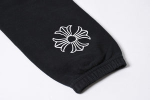 CHROME HEARTS クロムハーツ CHプラス ロゴプリント スウェットパンツ ブラック ホワイト Sサイズ ジョガーパンツ 美品 中古 4a005612