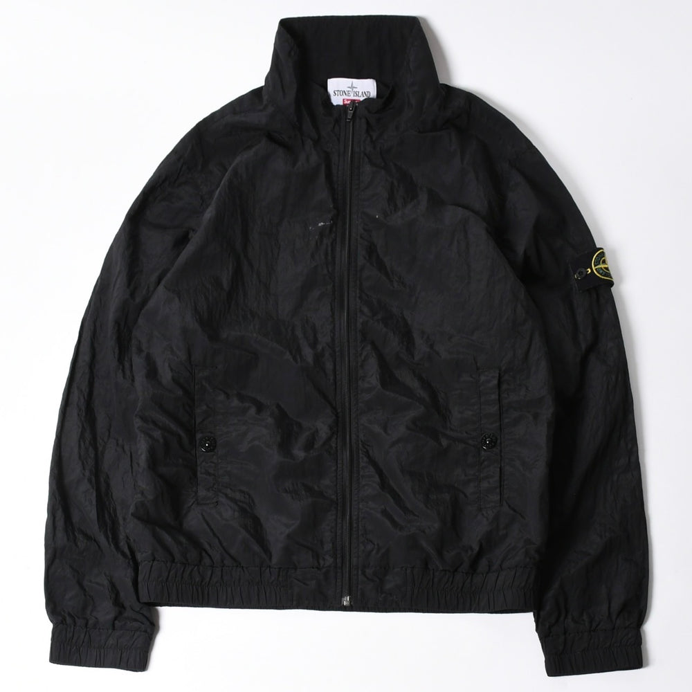 STONE ISLAND ストーンアイランド × シュプリーム ナイロンメタルトラックジャケット ブラック Lサイズ ライトアウター 美品 中古 4a006301