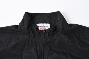 STONE ISLAND ストーンアイランド × シュプリーム ナイロンメタルトラックジャケット ブラック Lサイズ ライトアウター 美品 中古 4a006301