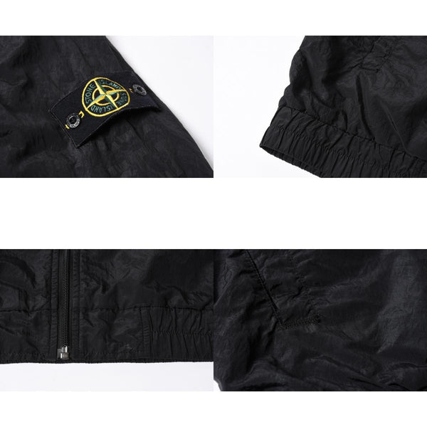 STONE ISLAND ストーンアイランド × シュプリーム ナイロンメタルトラックジャケット ブラック Lサイズ ライトアウター 美品 中古 4a006301