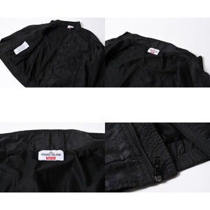 STONE ISLAND ストーンアイランド × シュプリーム ナイロンメタルトラックジャケット ブラック Lサイズ ライトアウター 美品 中古 4a006301