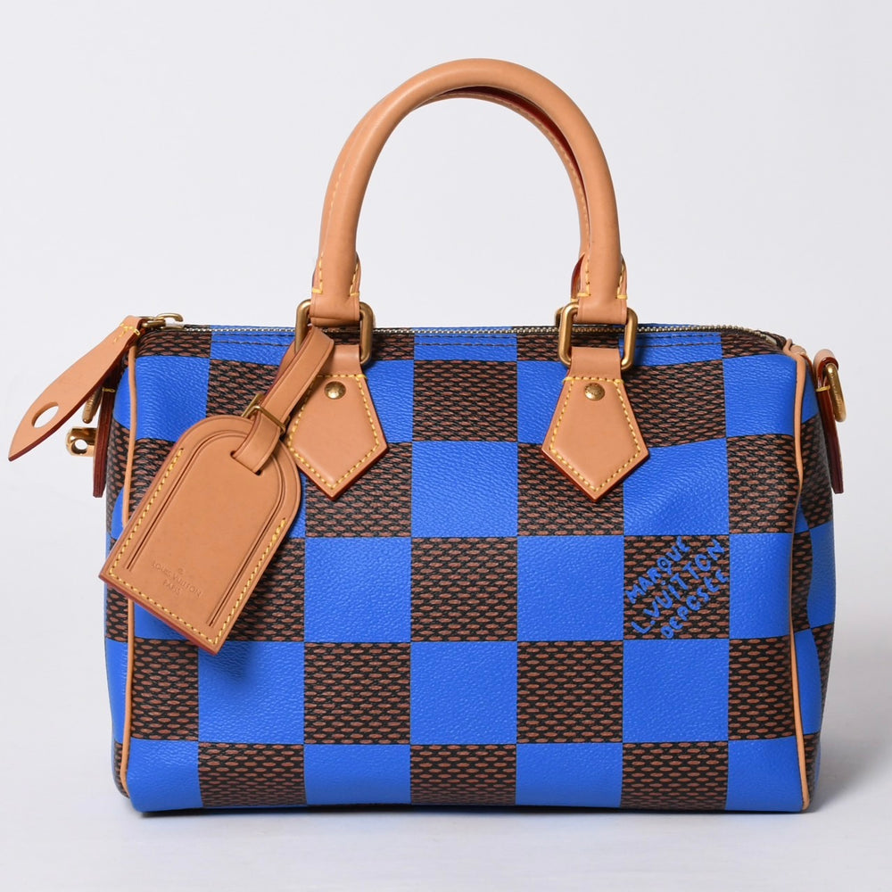 Like new LOUIS VUITTON Farrell Design Speedy Bandouliere 25 Handbag N40585 Blue Used 4a001445