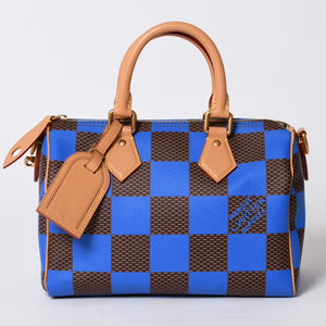 Like new LOUIS VUITTON Farrell Design Speedy Bandouliere 25 Handbag N40585 Blue Used 4a001445
