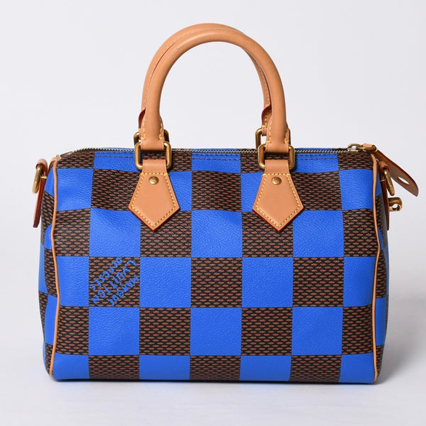Like new LOUIS VUITTON Farrell Design Speedy Bandouliere 25 Handbag N40585 Blue Used 4a001445