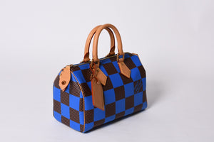 Like new LOUIS VUITTON Farrell Design Speedy Bandouliere 25 Handbag N40585 Blue Used 4a001445