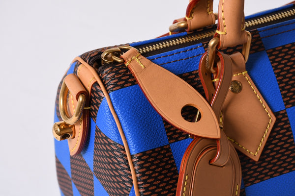 Like new LOUIS VUITTON Farrell Design Speedy Bandouliere 25 Handbag N40585 Blue Used 4a001445