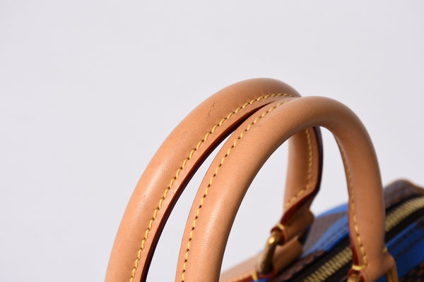 Like new LOUIS VUITTON Farrell Design Speedy Bandouliere 25 Handbag N40585 Blue Used 4a001445