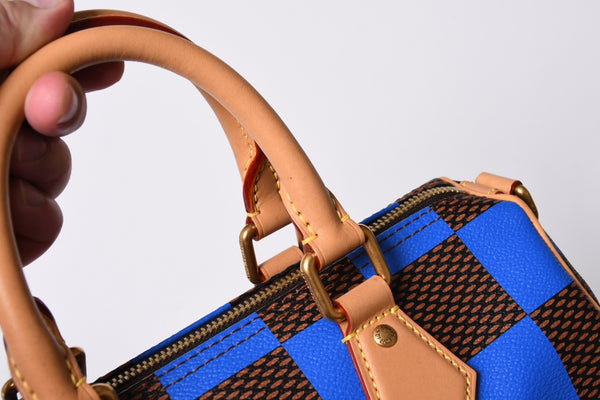Like new LOUIS VUITTON Farrell Design Speedy Bandouliere 25 Handbag N40585 Blue Used 4a001445