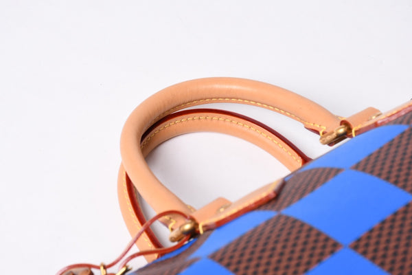 Like new LOUIS VUITTON Farrell Design Speedy Bandouliere 25 Handbag N40585 Blue Used 4a001445