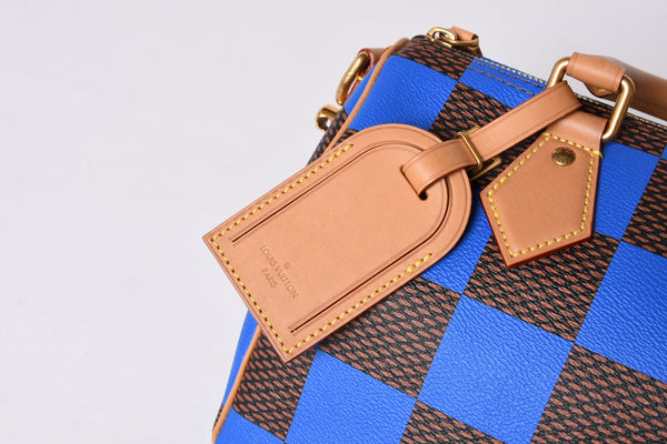Like new LOUIS VUITTON Farrell Design Speedy Bandouliere 25 Handbag N40585 Blue Used 4a001445