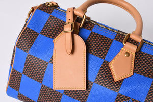 Like new LOUIS VUITTON Farrell Design Speedy Bandouliere 25 Handbag N40585 Blue Used 4a001445