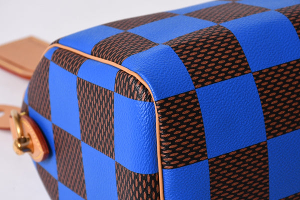 Like new LOUIS VUITTON Farrell Design Speedy Bandouliere 25 Handbag N40585 Blue Used 4a001445