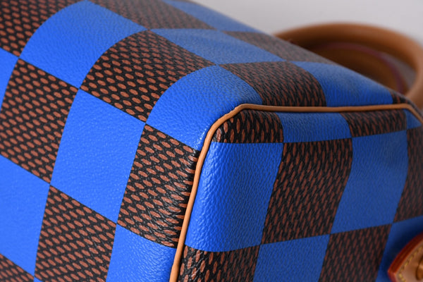Like new LOUIS VUITTON Farrell Design Speedy Bandouliere 25 Handbag N40585 Blue Used 4a001445