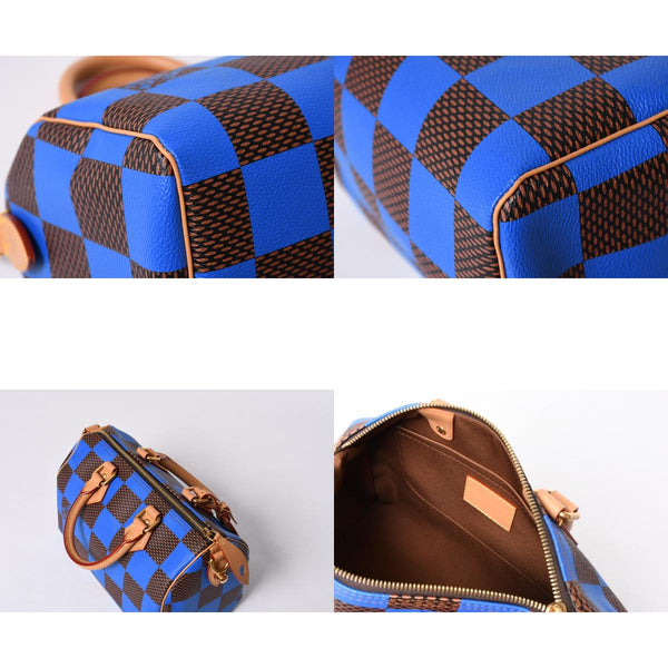 Like new LOUIS VUITTON Farrell Design Speedy Bandouliere 25 Handbag N40585 Blue Used 4a001445