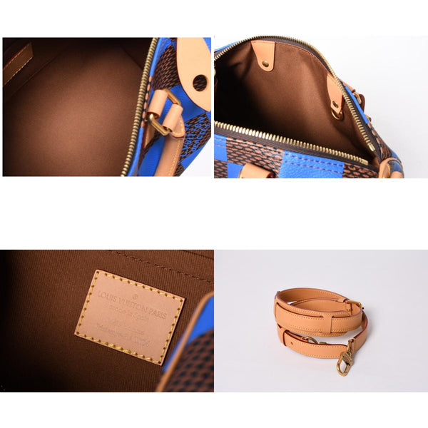 Like new LOUIS VUITTON Farrell Design Speedy Bandouliere 25 Handbag N40585 Blue Used 4a001445
