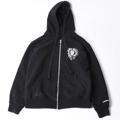 CHROME HEARTS Zip Up Hoodie Parka Size M American Flag Triple Cross Thermal Black Good Condition Used 4a000678