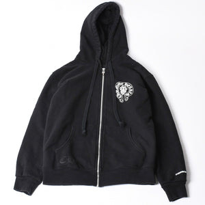 CHROME HEARTS Zip Up Hoodie Parka Size M American Flag Triple Cross Thermal Black Good Condition Used 4a000678