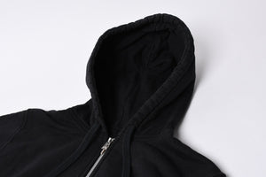 CHROME HEARTS Zip Up Hoodie Parka Size M American Flag Triple Cross Thermal Black Good Condition Used 4a000678