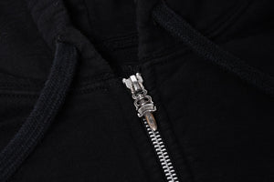 CHROME HEARTS Zip Up Hoodie Parka Size M American Flag Triple Cross Thermal Black Good Condition Used 4a000678