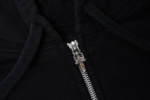 画像をギャラリービューアに読み込む, CHROME HEARTS クロムハーツ ジップアップ フーディー パーカー サイズM アメリカ国旗 トリプルクロス サーマル ブラック 美品 中古 4a000678