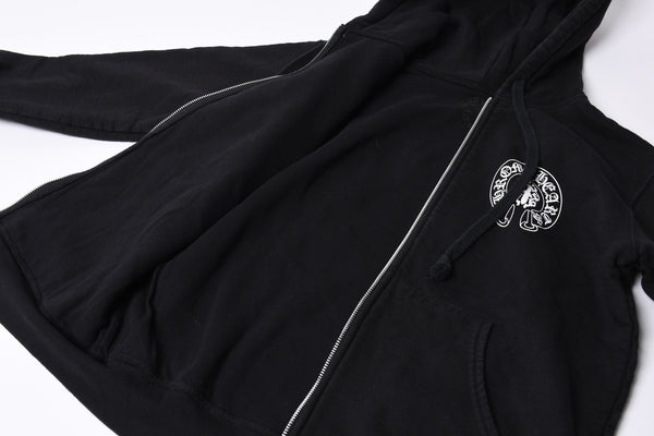CHROME HEARTS Zip Up Hoodie Parka Size M American Flag Triple Cross Thermal Black Good Condition Used 4a000678