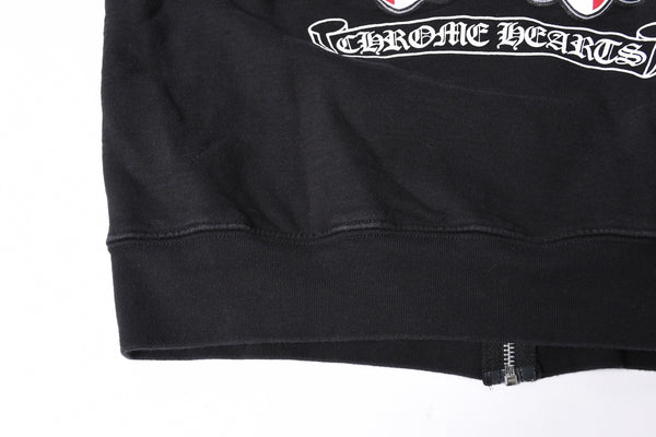 CHROME HEARTS Zip Up Hoodie Parka Size M American Flag Triple Cross Thermal Black Good Condition Used 4a000678