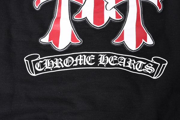 CHROME HEARTS Zip Up Hoodie Parka Size M American Flag Triple Cross Thermal Black Good Condition Used 4a000678