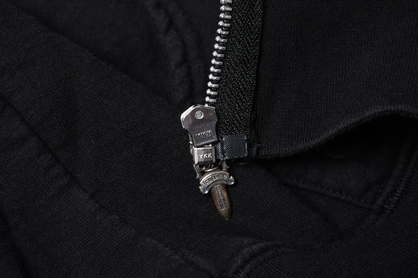 CHROME HEARTS Zip Up Hoodie Parka Size M American Flag Triple Cross Thermal Black Good Condition Used 4a000678