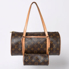 LOUIS VUITTON Papillon 30 Handbag M51385 Cylindrical Monogram Canvas Brown Good Condition Used 4a000870