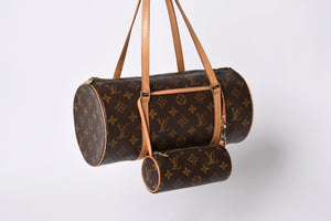 LOUIS VUITTON Papillon 30 Handbag M51385 Cylindrical Monogram Canvas Brown Good Condition Used 4a000870