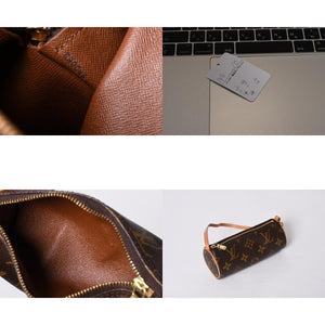 LOUIS VUITTON Papillon 30 Handbag M51385 Cylindrical Monogram Canvas Brown Good Condition Used 4a000870