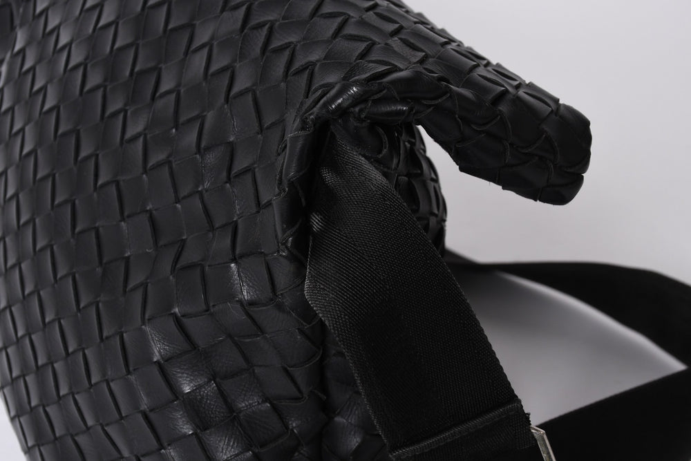 BOTTEGAVENETA Bottega Veneta Intrecciato Shoulder Bag 651836 Leather Black Silver Hardware Good Condition Used 4a000373