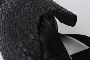 BOTTEGAVENETA ボッテガヴェネタ イントレチャート ショルダーバッグ 651836 レザー ブラック シルバー金具 美品 中古 4a000373