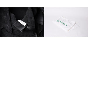 BOTTEGAVENETA ボッテガヴェネタ イントレチャート ショルダーバッグ 651836 レザー ブラック シルバー金具 美品 中古 4a000373