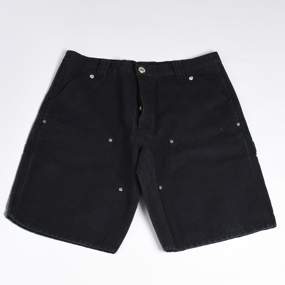新品未使用 CHROME HEARTS クロムハーツ CARPENTER DOUBLE KNEE カーペンター ハーフパンツ サイズ36 パッチ付き クロスボール シルバー925 中古 4a001761
