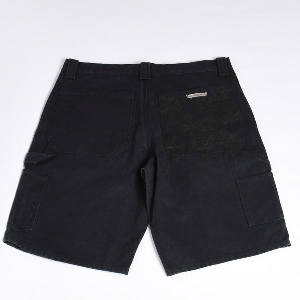 New and unused CHROME HEARTS CARPENTER DOUBLE KNEE Carpenter shorts size 36 with patch Cross ball Silver 925 Used 4a001761