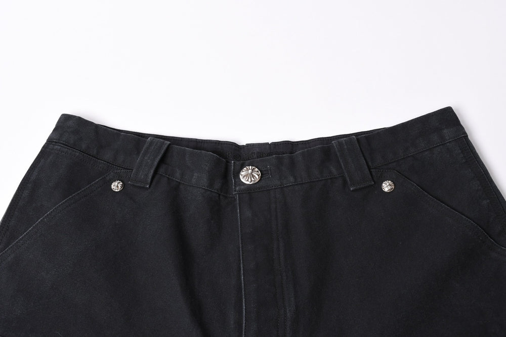 New and unused CHROME HEARTS CARPENTER DOUBLE KNEE Carpenter shorts size 36 with patch Cross ball Silver 925 Used 4a001761